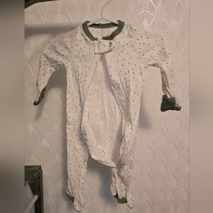 White and Green Baby Sleeper